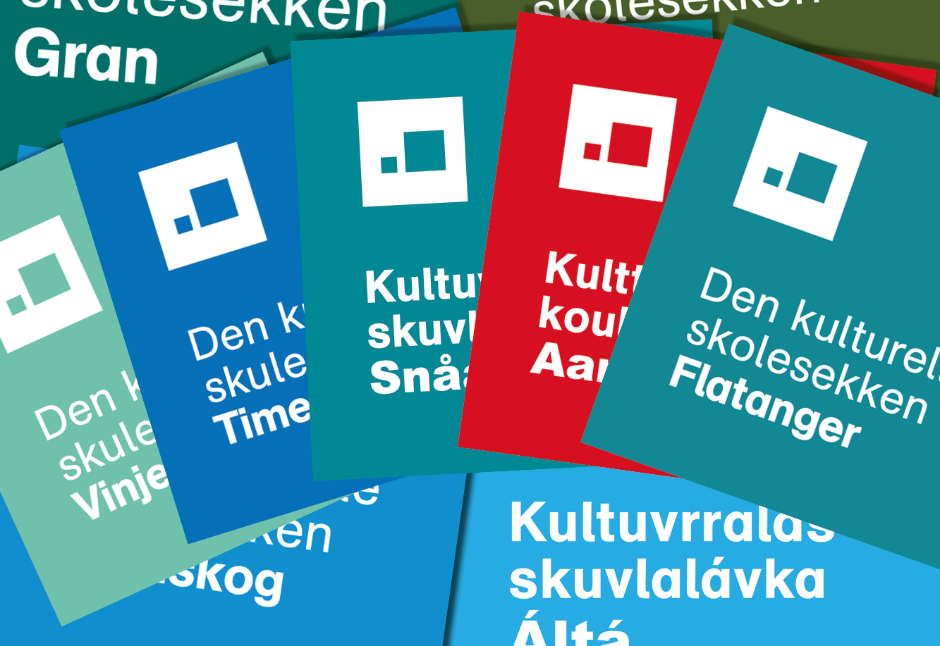 Kollasj med DKS-logoer for ulike fylker og kommuner