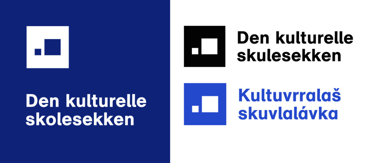 Tre versjoner av logo for Den kulturelle skolesekken